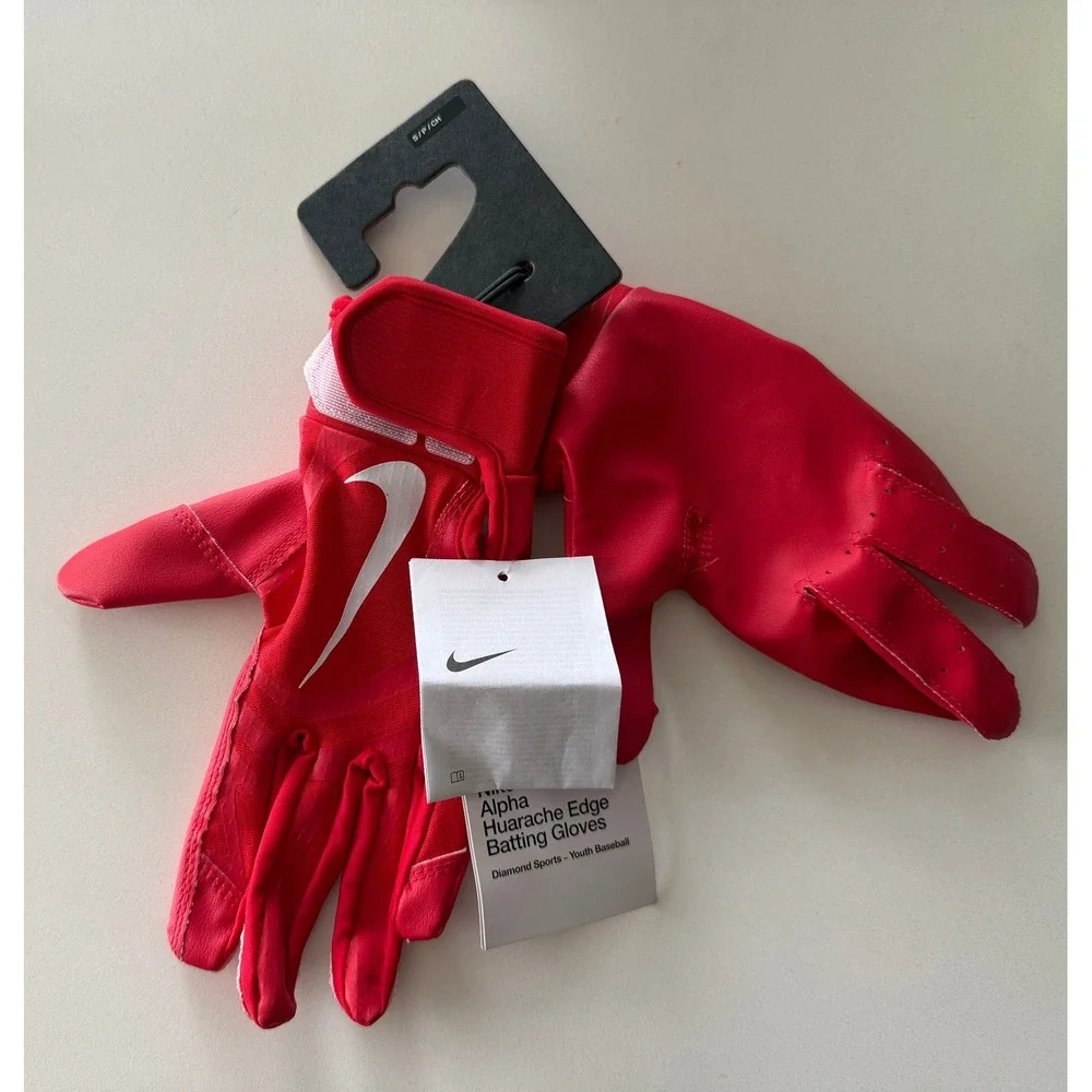 Nike Batting Gloves Youth Small Alpha Huarache Edge Red NWT